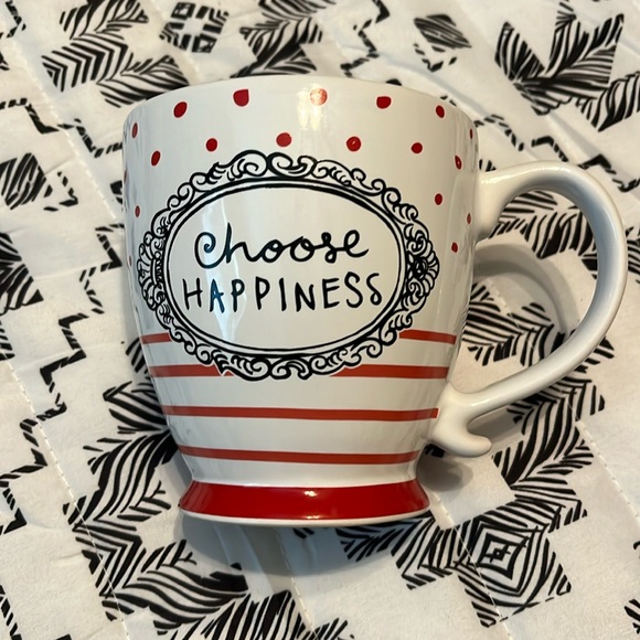 Clay Art Choose Happiness Coffee Mug Cup - Picture 1 of 7